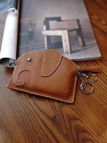 Cute Creative Elephant Coin Purse, Soft Leather Mini Wallet, Key Chain Coin Holder, Japanese Style For Women Money Wallet Purse Wallet Small Wallet Wallet Keychain Coin Wallet - Multicolor - View 6