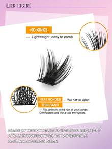 LUCK LTGIRL 192/384/576PCS Voluminous 3D Cluster Lashes DIY Eyelash Extensions C/D Curl 10-16mm Natural 3D Faux Mink Wispy Lashes Voluminous Fluffy Lightweight Soft Reusable - View 4