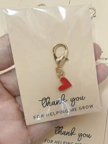 10pcs Gold-Tone Alloy Heart Shaped Keychain Set - Colorful Heart Keychains With Thank You Card - Durable Zinc Alloy - Thoughtful Small Gift For Teachers, Moms, Elders, Best Friends - Suitable For Special Occasions Like Birthday, Christmas, Thanksgiving, New Year, Teacher's Day, Wedding, Back To School, Graduation Car Accessories Cute Goth Y2k Gift Ideas Gifts For Mother, Father, Graduation, And Teacher - Red - View 5
