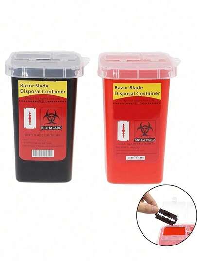 Blade Recycling Box Razor Blade Disposal Case Mini Trash Can Barber Shop Accessories Syringe Needle Trash Collector