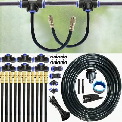 Universal Brass Atomizing Nozzle Set, Garden Atomizing Irrigation Cooling Quick Plug Humidifier, Adjustable Nozzle, Suitable For Lawns, Lawn Automatic Drip Irrigation Systems, Potted Greenhouses