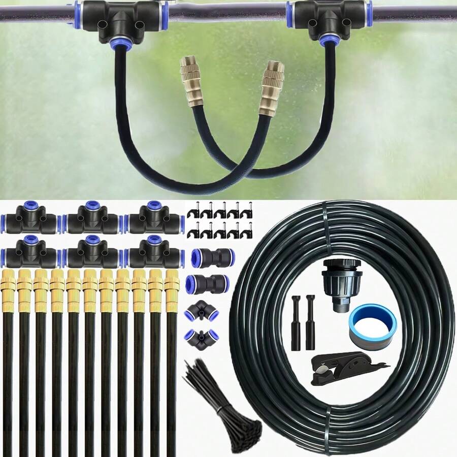 Universal Brass Atomizing Nozzle Set, Garden Atomizing Irrigation Cooling Quick Plug Humidifier, Adjustable Nozzle, Suitable For Lawns, Lawn Automatic Drip Irrigation Systems, Potted Greenhouses