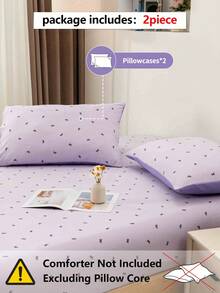 Blissful 2pcs Cute & Fresh Pillow, Pocket Pillow With Bow & Flower Design, High Grammage Soft Fabric, Suitable For Bedroom, Dorm, Sofa, Travel - Mauve Purple - View 2