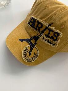 新款水洗复古可调节棒球帽，休闲做旧欧美风遮阳帽，柔软帽冠，字母刺绣，男女通用户外时尚个性街头遮阳帽 - 彩色 - 查看 6