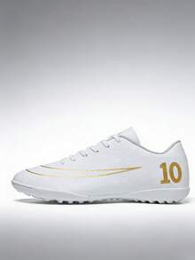 青少年运动足球鞋,校园学生男女足球训练鞋,足球比赛专用鞋,防滑鞋钉,脚感舒适,轻便舒适 - 白色 - 查看 3