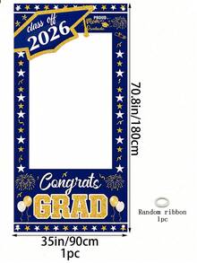 Class Of 2026 Grad Photo Booth Frame, Congrats Grad Photo Props,Red/Black/Blue Options, Large Fabric Photo Frame For Graduation Party Decorations & Photo Props, Easy Setup,Congrats Grad Photo Backdrop With Multiple Color Options, Large Fabric Photo Booth Props For High School & College Grad Party Decorations, - Graduation Theme - View 8