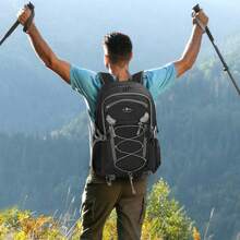 NEWHEY 男女通用40升徒步背包，防水露营背包，可折叠轻便背包，适合徒步、登山和远足，黑色 - 彩色 - 查看 1
