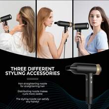 2026 New Product Premium Black Gold High Speed Hair Dryer With 1400W Power For Fast Drying And Salon Style At Home, Low Noise Design For Travel And Daily Use - Xem 6