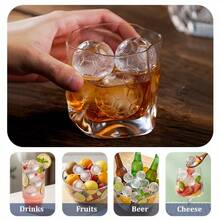 Forma de Gelo de Silicone em Formato de Bola de Futebol da Copa do Mundo 2026, Forma de Gelo de Silicone com 9 Cavidades, Fabricante de Bolas de Gelo Redondas, Forma de Gelo - Multicolorido - Visão 6