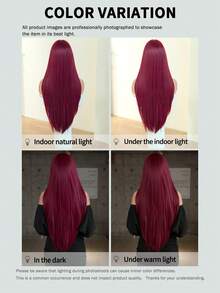 7JHH WIGS 34 Inch Extra Long Straight Wine Red Wig With Bangs - Super Long Natural Layered Wigs, High Quality Soft Synthetic Fiber Velvet Purple Burgundy Wigs For Women Daily Wear, Festival Ready Party Use, Mother's Day Gifts & Graduation Gift - Beginners Glueless Wig Accessories - Màu đỏ tím - Xem 8