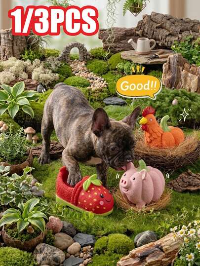 1pc /3pcs Cute Squeaky Plush Toys: Pig, Chick, And Shoe, Emotional Comfort Doll, Soft & Soothing Universal Doll Suitable For Cats & Dogs.The Happy Little Dog In The Game,Dog Supplies, Cat Supplies,A Happy Puppy,Puppy Care,The Puppy Keeps Playing,Dog Self-Entertainment Device, Relieves Boredom, Interactive Training, Teeth Cleaning, Companionship & Entertainment, Suitable For All Small & Medium Dog Breeds Cat Gifts Puppy Care.Recommended Loving Companion By Pet Owners