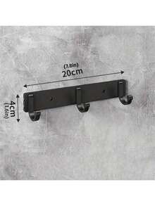 Modern Black Aluminum Wall Mounted Hook Rack For Bathroom Accessories, Perfect For Towels, Coats, Clothes And Storage Solutions, Stylish Bathroom Tools And Organizers For Home Decor - Black - View 8