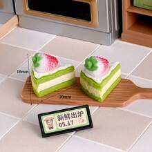 Simulation Mini Erdbeercreme-Kuchen, Matcha-Schokoladen-Kuchen, Puppenhaus Dessert Shop Dekoration, Kühlschrankaufkleber, Auto Dekoration, DIY Material, Creme Kleber Verzierung, zufälliger Stil - Verschiedenfarbig - Übersicht 8