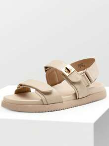 Flat Sandals For Women Comfortable Open Toe Summer Sandals Adjustable Fashion Cute Casual Sandals Shoes - Apricot - View 4