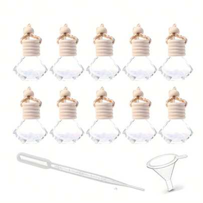 10 piezas Botella de perfume recargable, Botella de atomizador de rocío fino, Envase portátil de tamaño de viaje para aceites esenciales, aromaterapia, hogar y coche