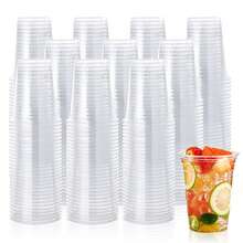 80/60/40/20 个 600ml 透明杯，适用于冰咖啡、冰沙、奶昔和冷饮 - 透明 - 查看 1