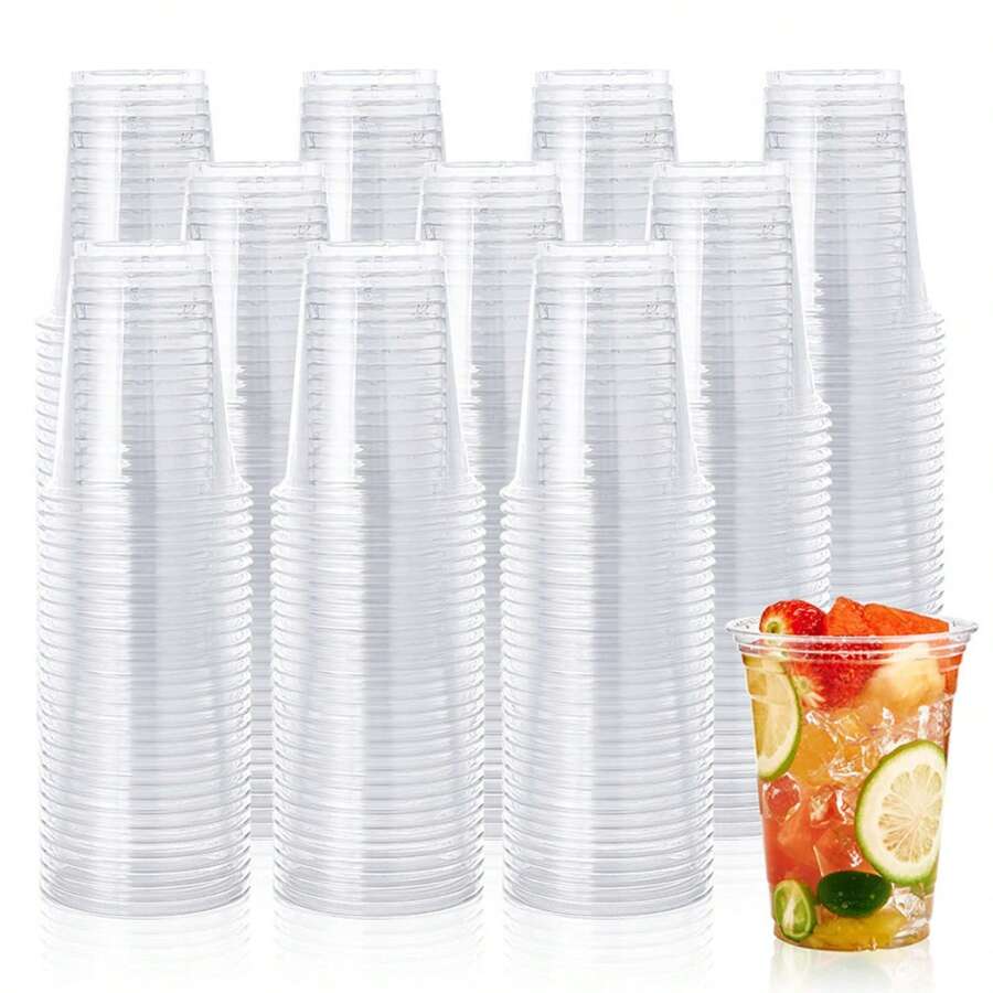 80/60/40/20 个 600ml 透明杯,适用于冰咖啡、冰沙、奶昔和冷饮 - 透明 - 查看 1