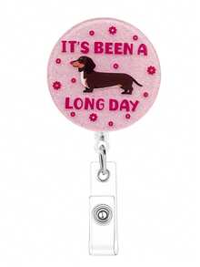 1个闪光腊肠犬徽章卷轴，适用于护士 - B-粉紅色 - 查看 9