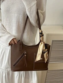 New Arrival Luxury Graphic Pattern Versatile Women Shoulder Tote Bag - Coffee - View 5