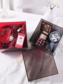 20x20x8厘米亚克力礼盒：适用于桌面收纳、节日礼品包装或婚礼糖果盒 - 彩色 - 查看 5