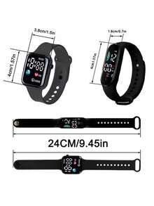Square Digital Watch - Astronaut Commemorative Digital Bracelet, Suitable For Daily Wear, Luminous, Perfect Gift - Multicolor - View 11
