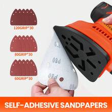 Corded Multi-Function Detail Sander With Micro-Filter Dust Box,15000RPM, 9 Additional Attachments & 60 Pieces Of Sandpaper - Sandpaper - View 5