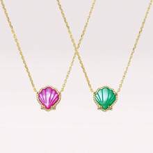 1Pc Gold Shell-Shaped Necklace,Unique And Classic Design Shell Necklace, For Ladies' Weddings, Banquets And Girls' Daily Life Decor Jewelry Gift - Multicolor - View 4