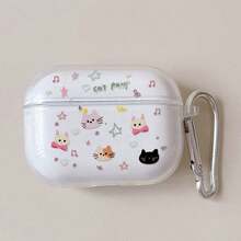 1个猫咪透明耳机保护套，适用于 Pro 3 Pro 2 3 2 1 4，可爱简约 - 粉紅色 - 查看 9