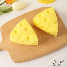 1 pieza 2 piezas Juguete antiestrés de queso y leche suave, juguete antiestrés, recuerdos de fiesta, pelota apretable - Amarillo 2 piezas - Ver 8