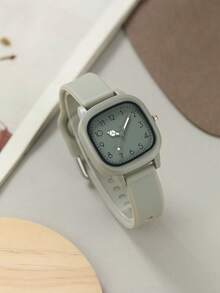 10只装女士礼品硅胶手表，时尚休闲方形表盘石英腕表组合套装（不含表盒） - 彩色 - 查看 16