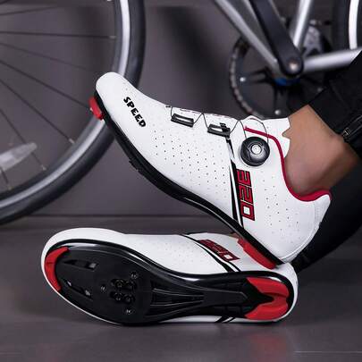 新款男士骑行鞋，纯色公路自行车鞋，男女通用动感单车鞋