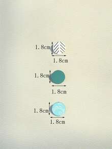 3对天蓝色和海军蓝条纹印花陶瓷质感个性化圆形亚克力耳环 - 彩色 - 查看 7