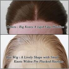 Honey Blonde Wig Long Straight Honey Blonde Brown Synthetic Lace Front Wigs Pre Plucked Natural Hairline For Light Brown Wig Heat Resistant Fiber Hair Daily Wear - Multicolor - View 7