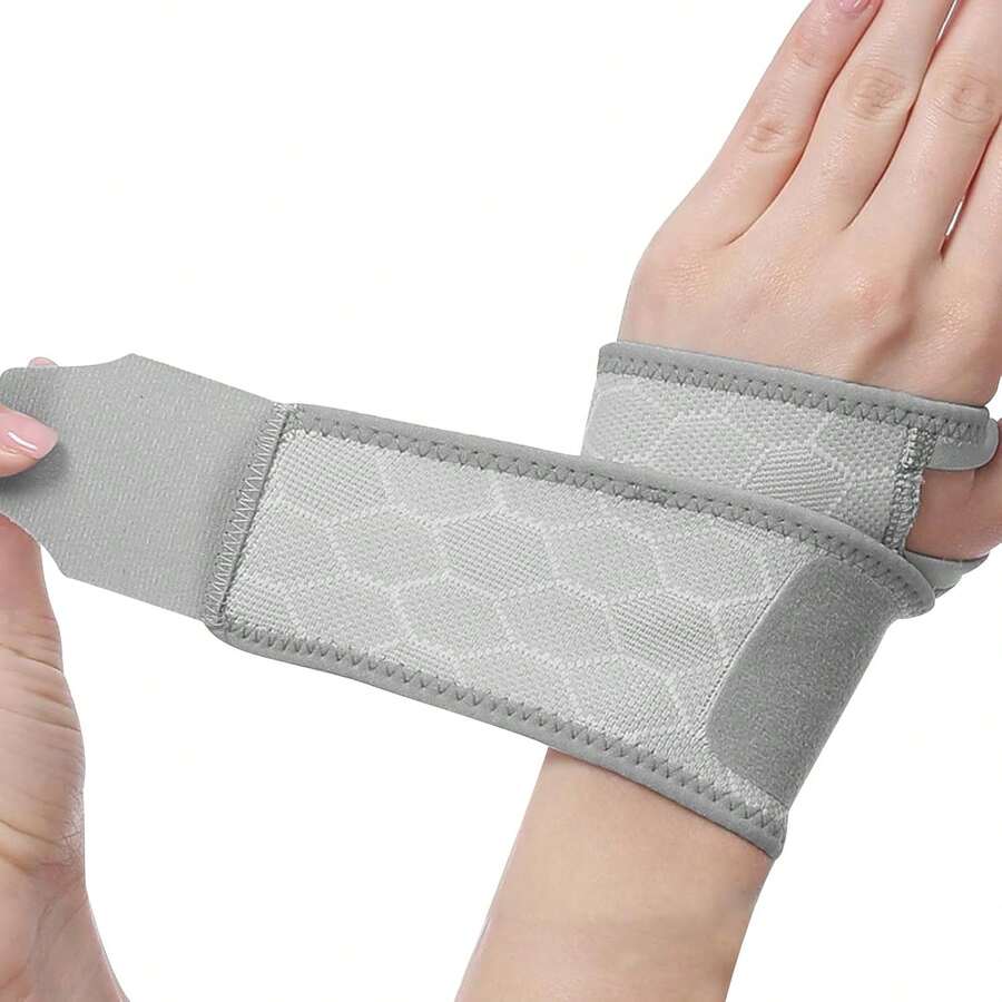 Wrist Brace For Carpal Tunnel, Tendonitis & Sports| Ultra-Breathable Compression Wrist Support With Anti-Slip Grip, Adjustable Fit For Men & Women| Lightweight Wrist Sleeve For Gym, Work, Typing Grey/1pack - Grey - 查看 1