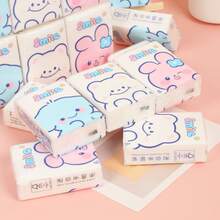 9包，每包64张纯白手帕纸，便携小包装，可爱卡通图案，柔软亲肤，可沾水 - smile9包 - 查看 2