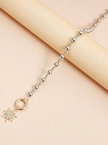 复古几何圆形珍珠串珠向日葵流苏项链 - 时尚配饰 - 彩色 - 查看 4