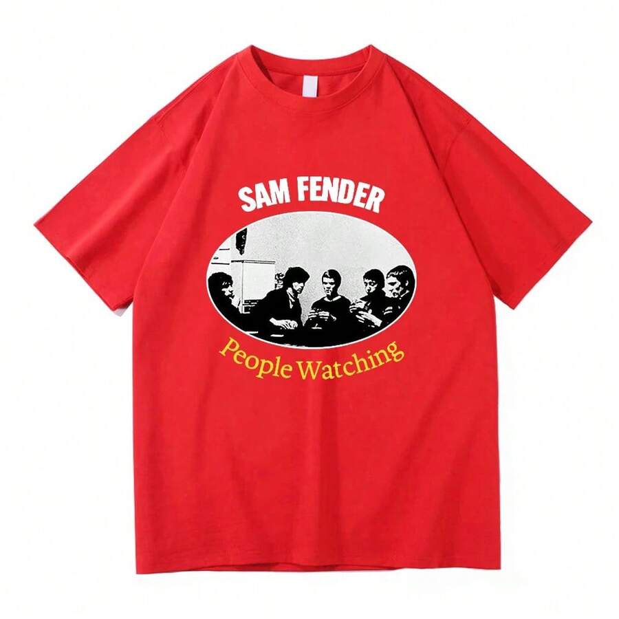Sam Fender People Watching  Tour TShirt Men/Women Clothing Retro Harajuku High Quality Clothes Pure Cotton TShirts Day Giftsgraphic Tees Men,Playeras De Hombre,Black Graphic Tee,Funny T Shirt - màu đen - Xem 1