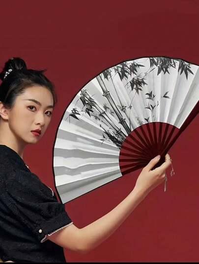 1pc/Elegant Folding Fan - Waterproof, Tear-Resistant, Portable And Lightweight, Suitable As A Prop For Party Performances, Photos, Mother's Day Gifts, Valentine's Day, New Year, Easter, Mother's Day And Home Decoration.