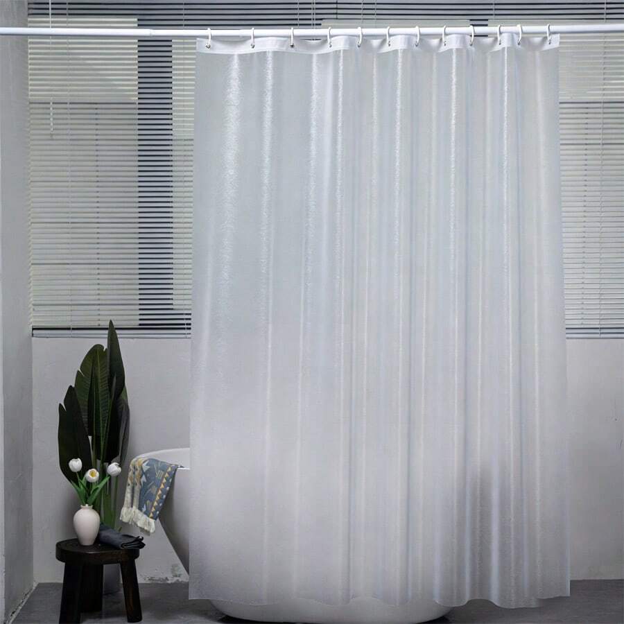 1 tấm rèm tắm bằng lụa PEVA dày dặn, chống thấm nước và chống nấm mốc, dùng làm vách ngăn phòng tắm, nhà vệ sinh, rèm tắm chống thấm nước có nam châm.