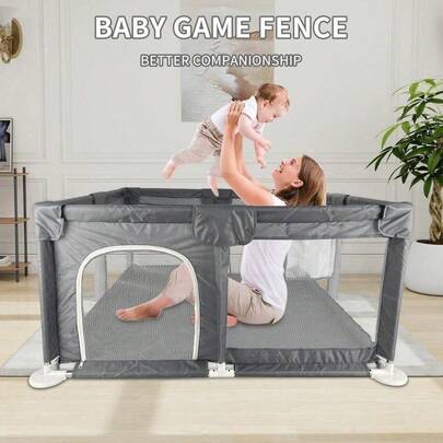 Laufgitter – 3-in-1-Laufgitter 120 x 120 x 60 cm – Praktisches Laufgitter, Spielbett und Krabbelbereich für drinnen und draußen, einfach aufzubauen – In vielen Farben erhältlich, langlebiges Design – Ideales Geschenk für Babys, Schutzgitter für den Spielbereich im Haus, Laufgitter für Kleinkinder, Krabbelgitter für das Wohnzimmer