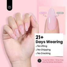 Beetles HEMA-Free Hard Gel For Nails - 9 In 1 Clear & Jelly Nude UV LED Sculpting Gel, Nail Extension & Repair With Flat Brush, High Hardness Manicure For Pros & Women - 1 chiếc thạch hồng không chứa HEMA - Xem 5