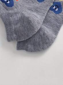 5 Pairs Heart & Letter Print Cartoon Smiling Face Shallow Mouth Socks, Breathable Thin Ankle Socks For Women, Summer - Multicolor - View 8