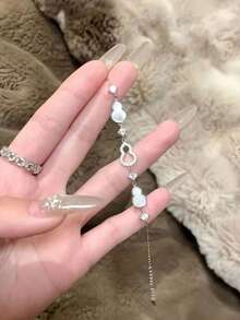 1pc S925 Sterling Silver Unique Delicate Niche Design Seashell Zirconia Gourd Bracelet, Suitable For Women's Party & Occasion Wear, Gift - Gourd Type - View 5