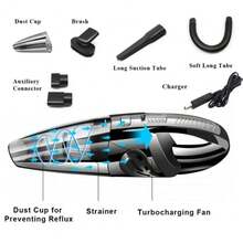 Portable Vacuum Cleaner With Fast Charging In The Car, Cordless Portable Pet Hair Vacuum With Strong Rechargeable Suction - A - View 9