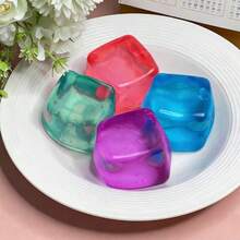 1pc New Squishy Realistic Malt TPR Material Transparent Ice Cube Slow Rebound Stress Relief Novelty Toy For Boys And Girls - Interactive - Socializing Essential - Home - Hot Selling - Popular - Gift For Boyfriend/Girlfriend - Birthday Gift - Party - Boys And Girls - Perfect Gift - Present - Multicolor - View 2