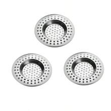 1/3pcs Stainless Steel Kitchen Sink Strainer, Standard Drain Filter Protector For Hair/Food Collection, Suitable For Bathroom, Kitchen, Shower - Multicolor - View 1