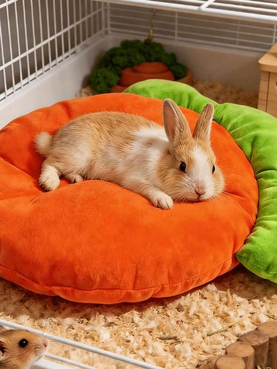 1 tấm thảm hình củ cà rốt mềm mại, thoáng khí, giữ ấm cho thú cưng nhỏ như chuột hamster, thỏ, chuột lang, thích hợp làm giường sofa, dùng cho mùa thu/đông. - Nhiều màu - Xem 1