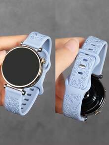 1pc 18mm/20mm/22mm Silicone Watch Band, Compatible With Samsung Galaxy Watch 3/4/5/6 40mm 44mm Classic, 43mm 47mm, GT6 GT5 GT4 GT 3/2 46mm, Unisex - Baby Blue - View 1