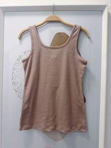 Women's Cotton Tank Top With Button Closure (Runs Slightly Small, We Recommend Ordering One Size Larger). - Màu Khaki - Xem 4