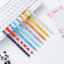 8pcs Erasable Gel Pens, Multiple Ink Colors And Barrel Designs, 0.5mm Tip, Assorted Animal Patterns, Smooth Writing, Moisture-Proof And Fade-Resistant, High Temperature Stability, Suitable For Children's Parties, Back-To-School Supplies, Fun Stationery, Birthday Gifts - Sets - View 5